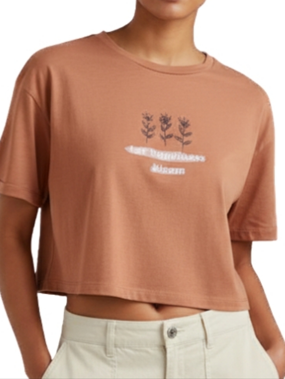 Orange 'Let Happiness Bloom' Graphic Tee